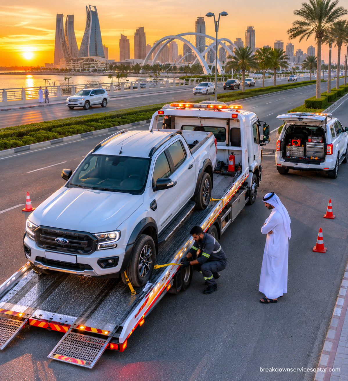 Truck Towing Qatar roadside assistance